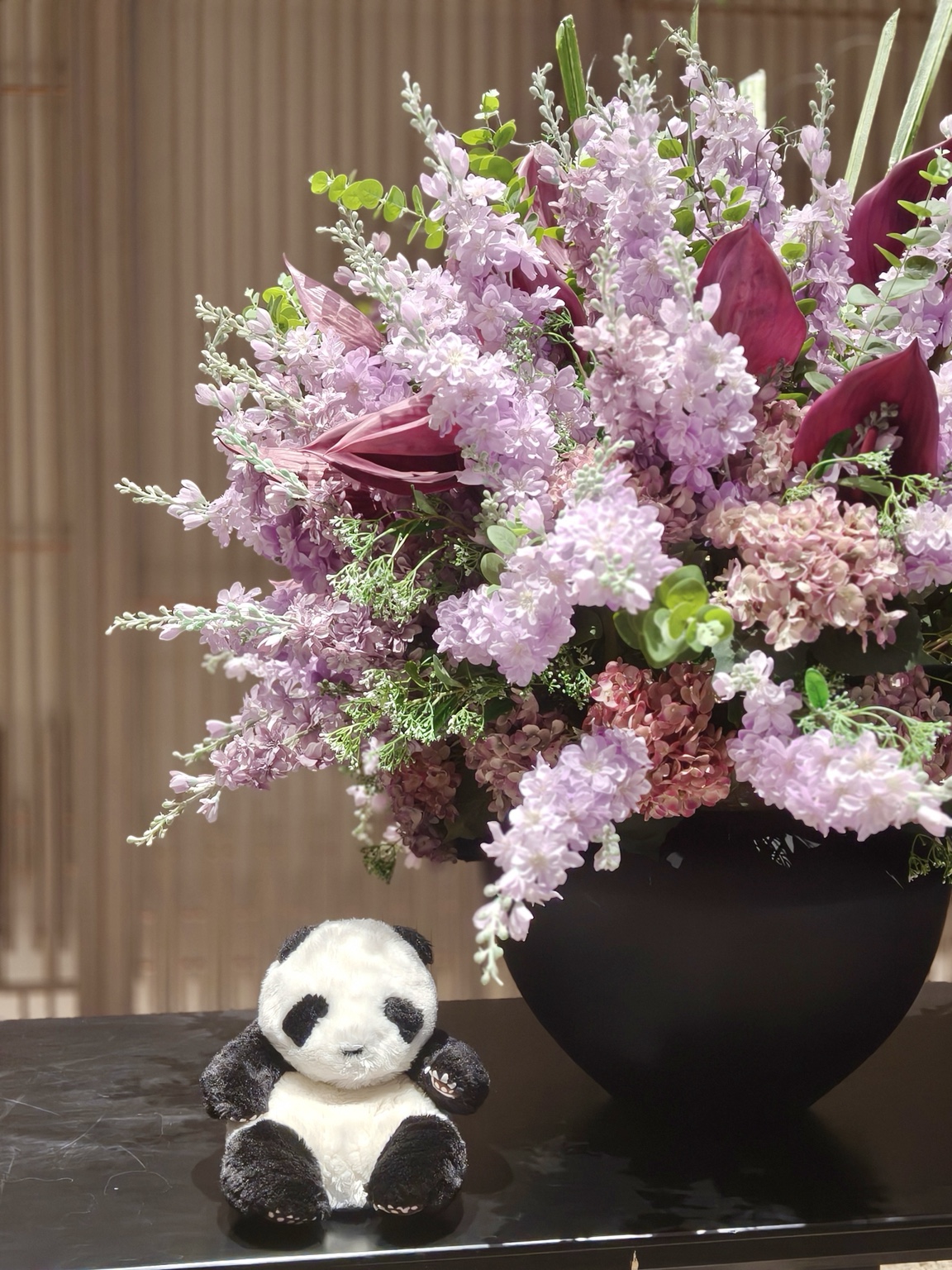 Flowers and a vessel in a contemporary interior